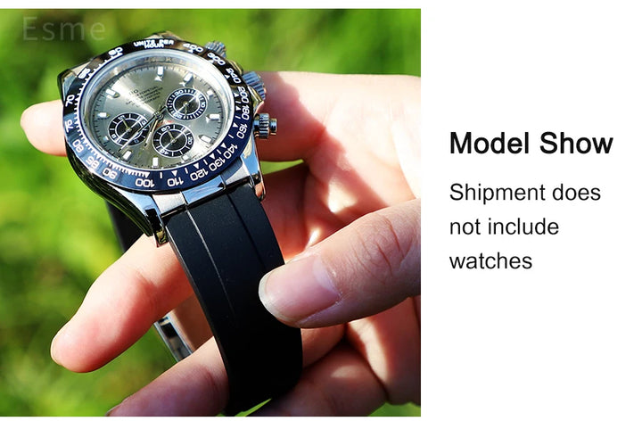 Flat Interface Silicone Watch Strap 20mm for Rolex Daytona & GMT 2