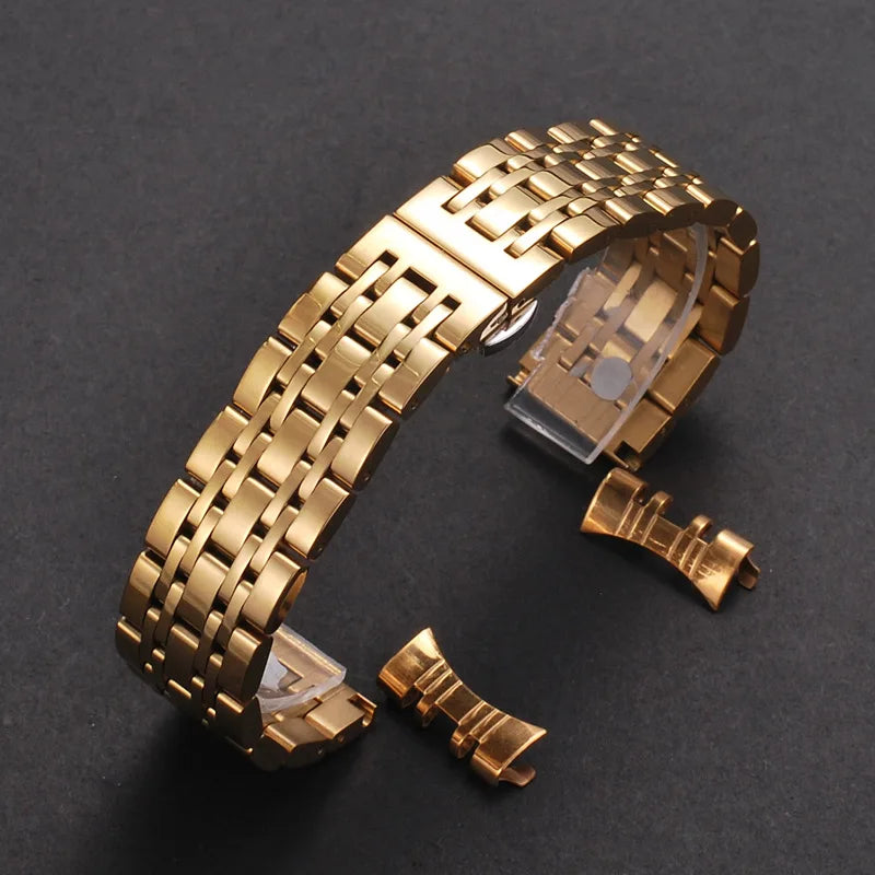 Solid Stainless Steel Watch Band 16–24mm with Butterfly Buckle for TISSOT,