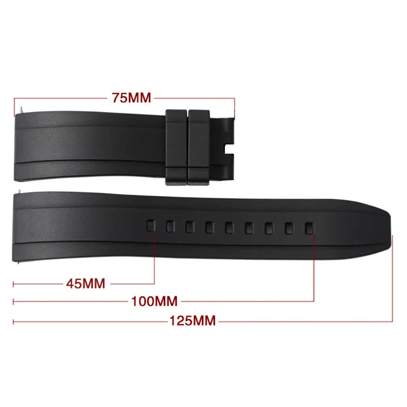 Premium Vulcanized Rubber Watch Strap – 20–24mm Quick Release