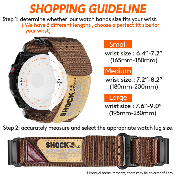 Quickfit Nylon Sports Watch Strap – 20–26mm for Garmin Fenix & Epix