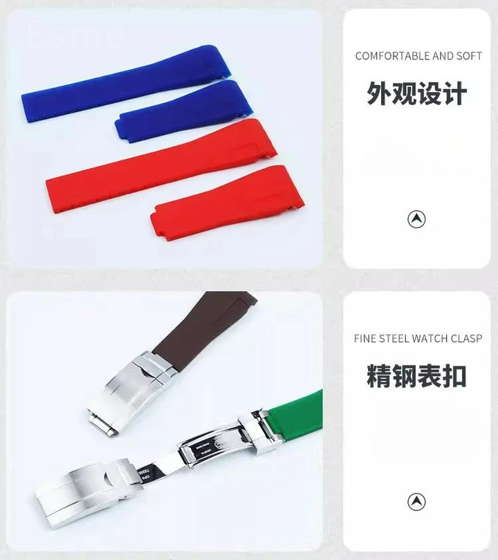 Silicone Watch Strap 20–21mm for Rolex Submariner & Daytona