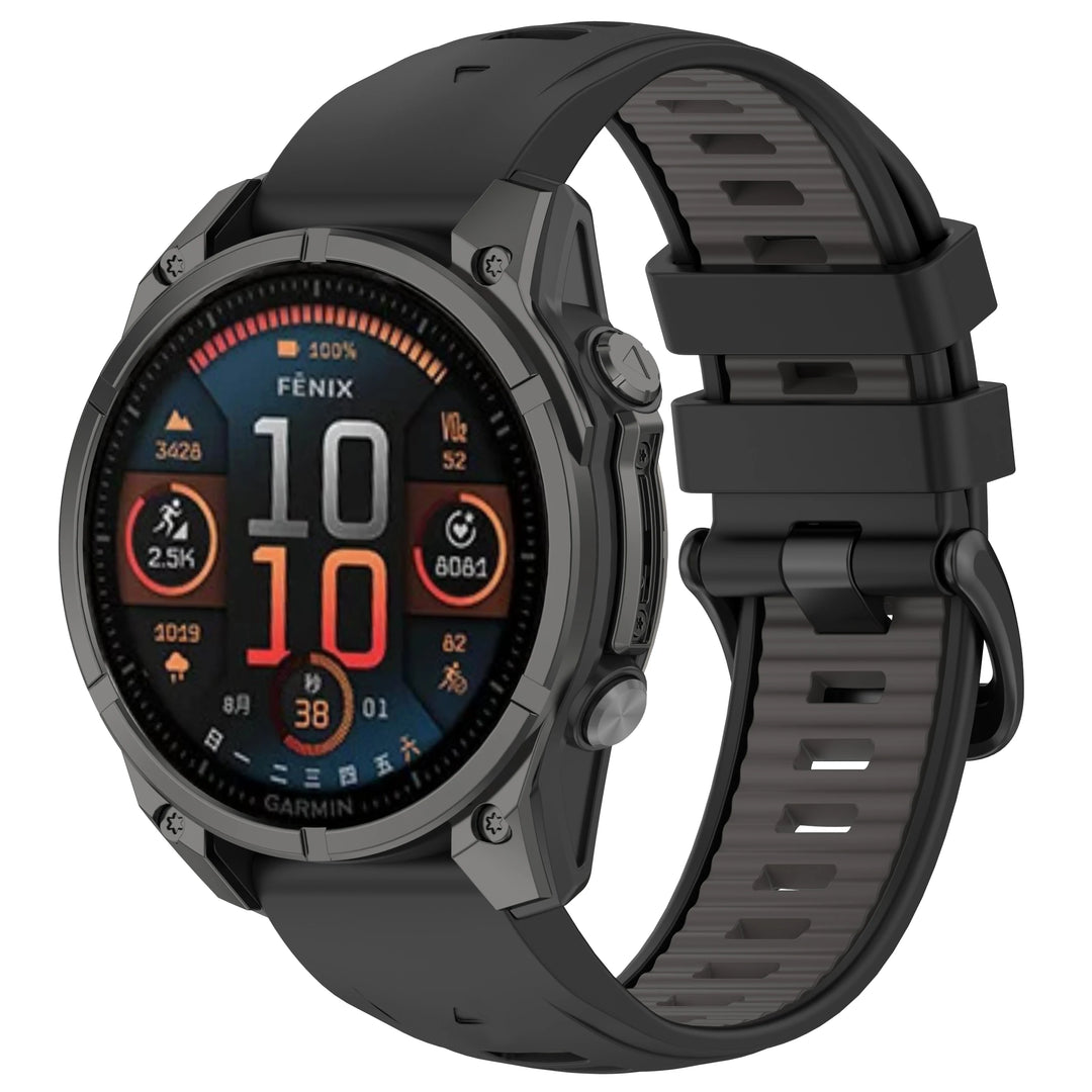 Title: Quick Release Silicone Watch Strap 20/22/26mm for Garmin Fenix 6–8 Series