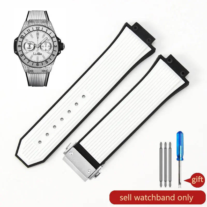 Soft Silicone Watch Band 27×17mm for Hublot Big Bang (Waterproof, Steel