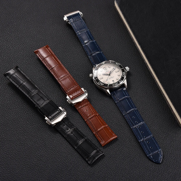 Quick Release Bamboo Pattern Watch Strap (19-22mm) with Folding Buckle