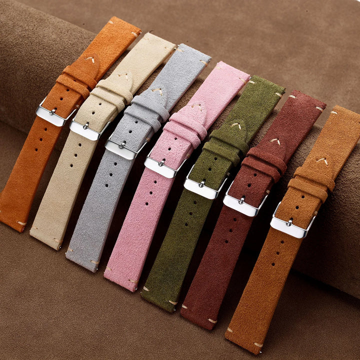 Genuine Leather Quick-Release Watch Strap 14–22mm
