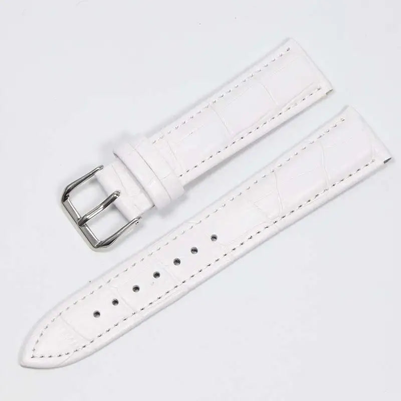Genuine Leather Watch Strap with Steel Pin Buckle (12-24mm)