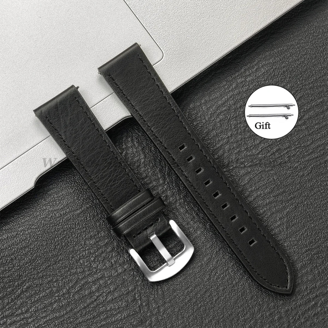 Leather Strap for Samsung Galaxy & Huawei Watches – Vintage Brown (20/22mm)
