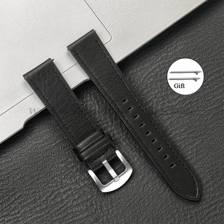 Leather Strap for Samsung Galaxy & Huawei Watches – Vintage Brown (20/22mm)