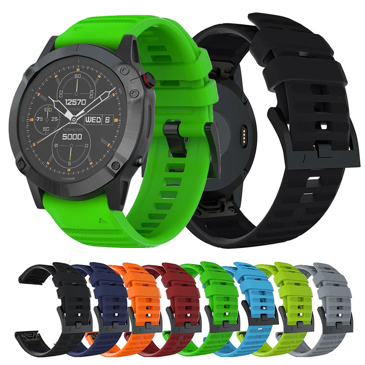 Quick-Fit Silicone Watch Strap – 22–26mm for Garmin Fenix & Epix