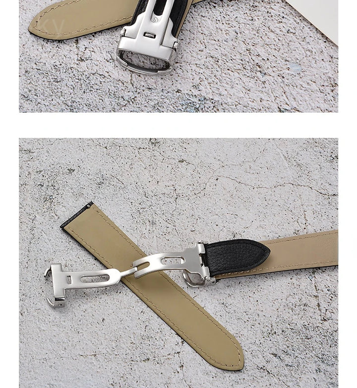 Cowhide Watch Strap Accessories for Cartier Tank – 16–23mm, Stainless Steel