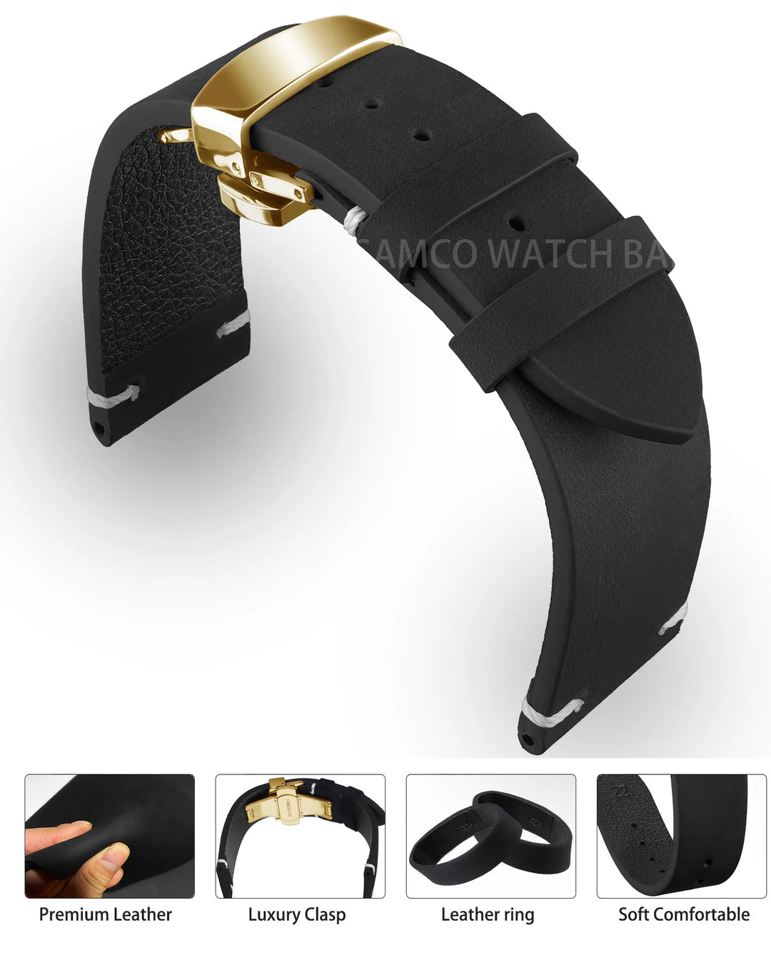 Vintage Top-Grain Leather Watch Strap (18–24mm)