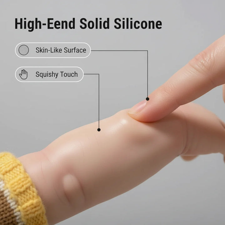 NPK 18inch Platinum Silicone Baby Doll - Pascale Girl Real Weighted 3000G with Pacifier Solid Mouth Open Design Collectible