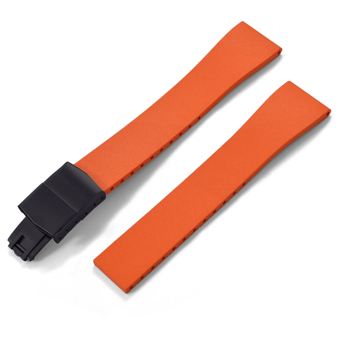 JUELONG FKM CTS Rubber Strap Quick Release Butterfly Black Buckle 16mm 18mm 19mm 20mm 21mm 22mm CTS Rubber WatchBand Cut to Size