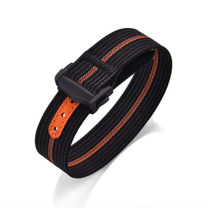 Ribbed Nylon & FKM Rubber Watch Strap – 18–22mm Folding Buckle for Omega, Tudor & Seiko