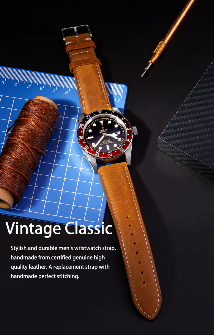 Wax Vintage Leather Watch Strap 14–24mm