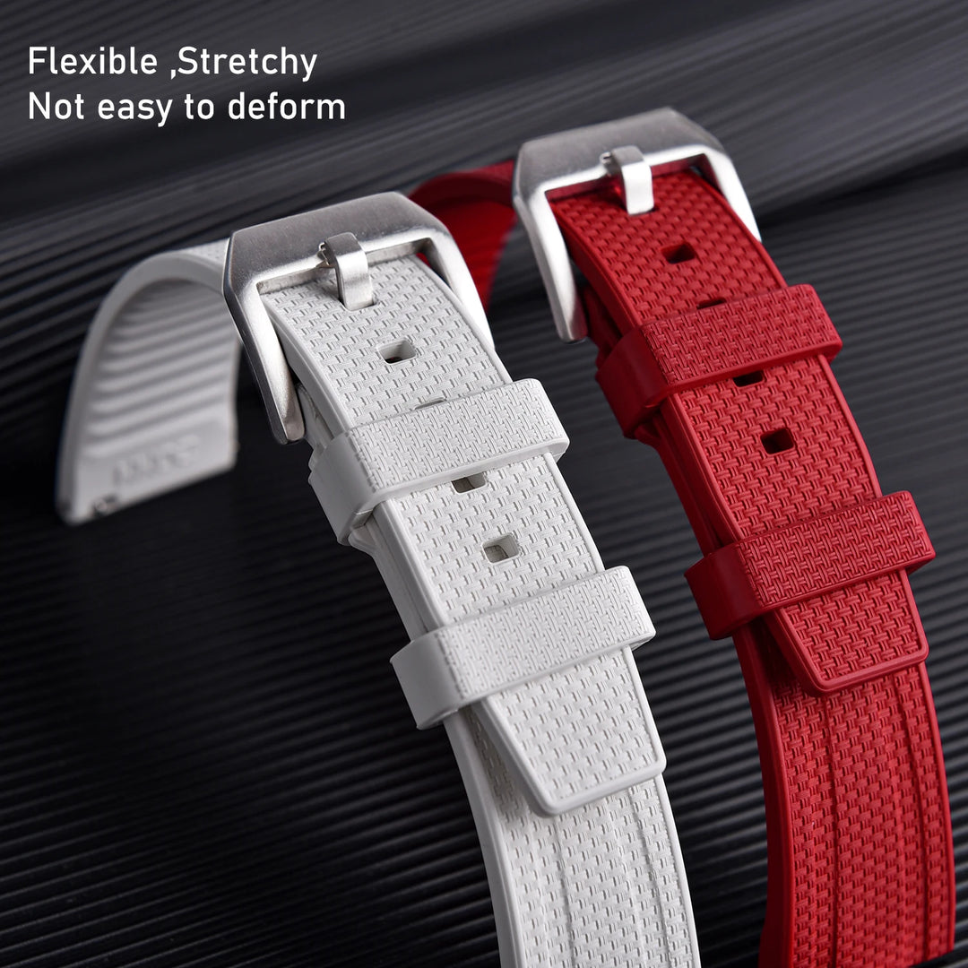 JUELONG Premium Busluo Fkm Rubber Watch Strap 20mm 22mm Watch Bands Fluororubber Straps For Traditional Diving Watch Accessories