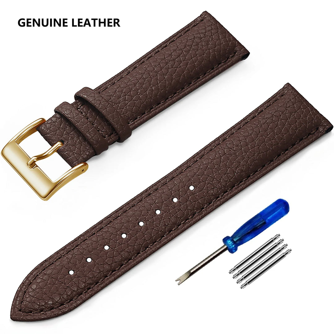 SAMCO Genuine Leather Watch Band 12–24mm (With Tool)