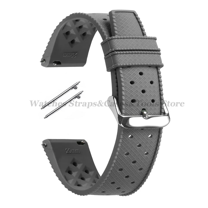 Tropical Silicone Watch Band Quick Release Strap 18mm 20mm 22mm for Oris for Seiko for Citizen Rubber Tropic Smart Watch Straps