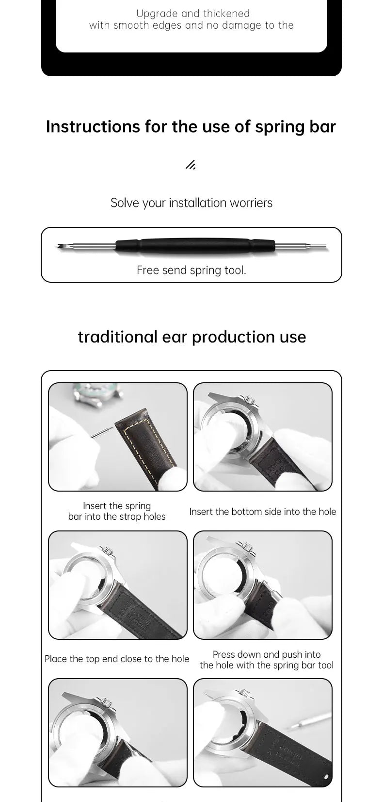 Maikes Quick-Release 316L Stainless Steel Spring Bars – 18/19/20/22mm for Watch Straps