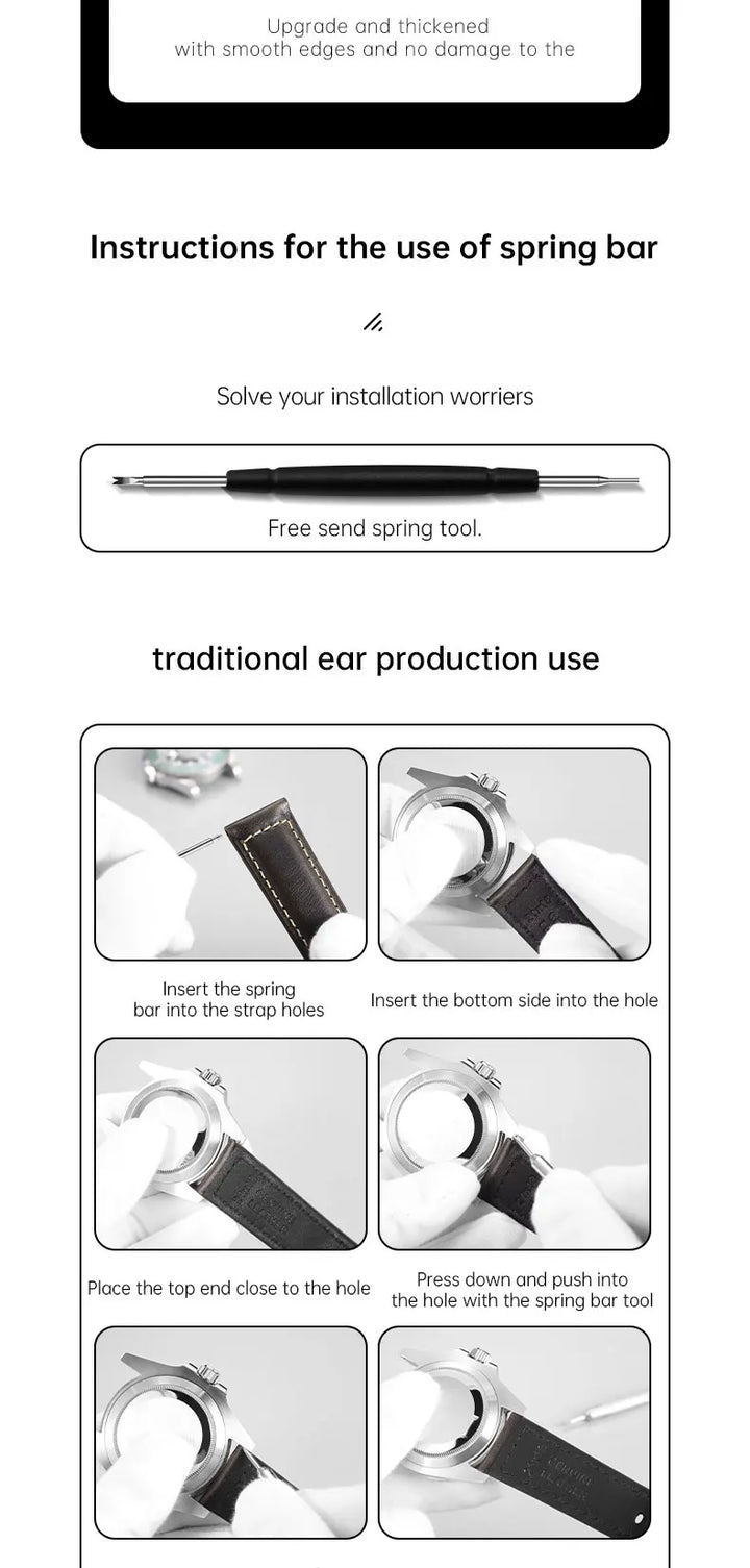 Maikes Quick-Release 316L Stainless Steel Spring Bars – 18/19/20/22mm for Watch Straps