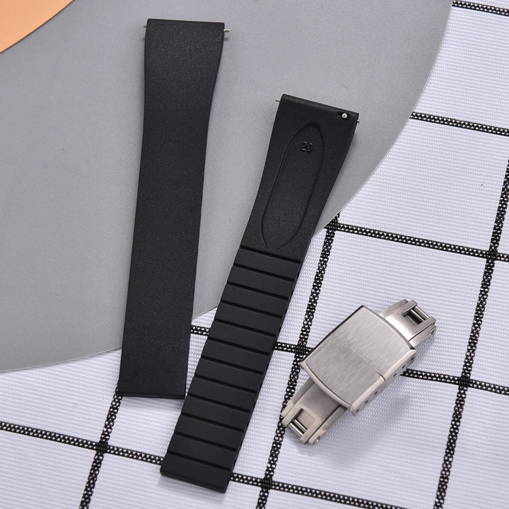 NATOBELT CTS FKM Rubber Watch Band Strap 16mm 18mm 19mm 20mm 21mm 22mm Quick Release Butterfly Cut-to-Size Sweatproof Waterproof
