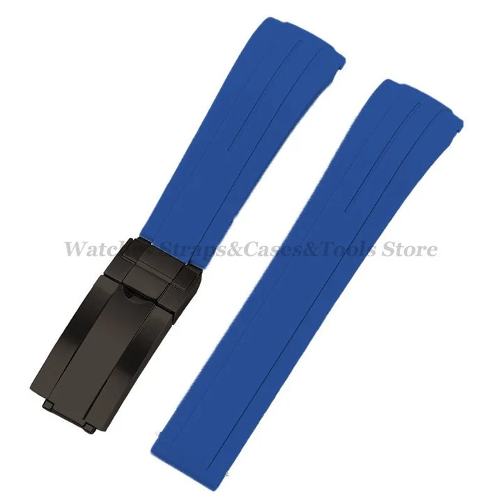 Curved Rubber Watch Strap for Rolex Daytona/Submariner – 20–22mm, Silicone