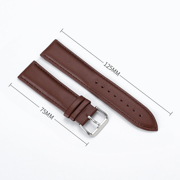 Soft Leather Watch Strap 8–24mm for Men & Women (Purple, Green, Blue)
