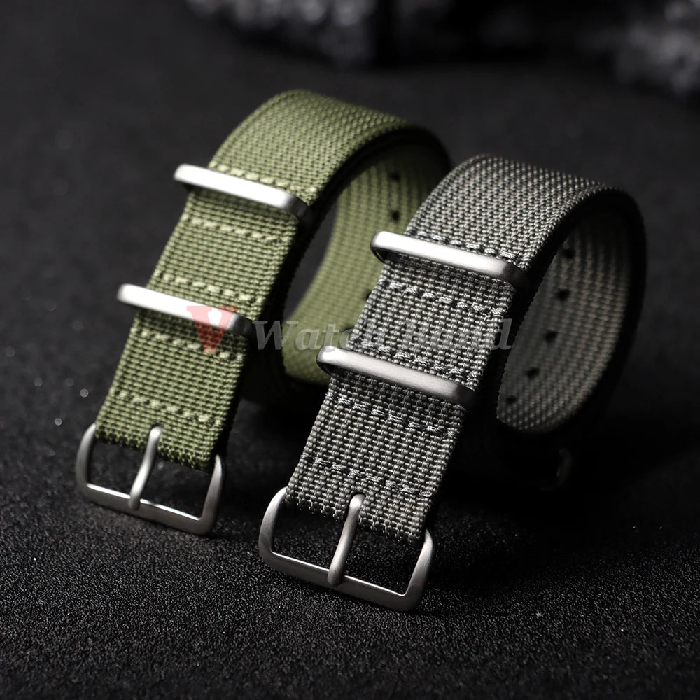 19mm 18mm 20mm 22mm Nylon Watch Strap Brown Green Band Military Casual Watchband for Seiko Army Sport Bracelet Replacement Belts