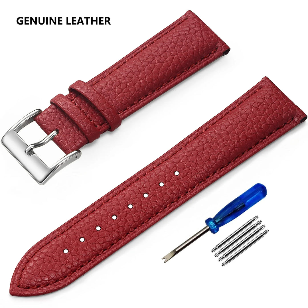 SAMCO Genuine Leather Watch Band 12–24mm (With Tool)