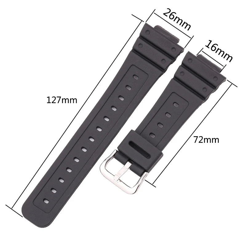 16mm X 26mm Rubber Watchbands High Quality Men Sports Silicone Watch Strap Band For 5600 Series Watch Accessories