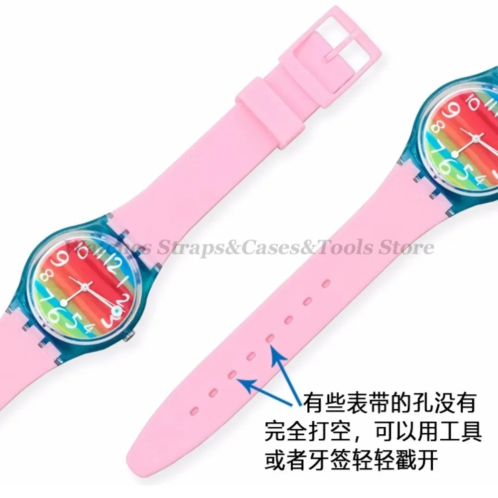 Soft Silicone Watch Strap – 16/17/19/20mm, Colorful Replacement with Tools