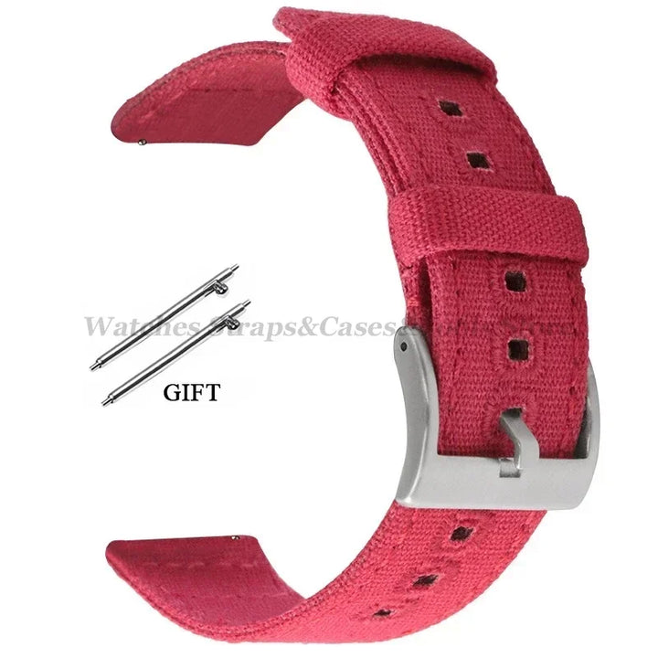 Braided Canvas Watch Strap 18–22mm