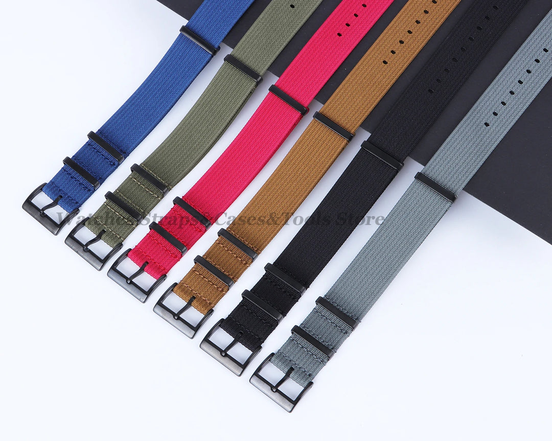 Ribbed Nylon Watch Strap 20/22mm (Military Style)