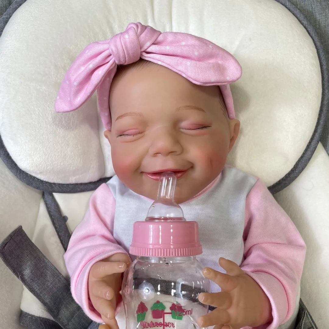 50 cm April Realistic Full Vinyl Reborn Doll – Waterproof, Visible Veins, Lifelike 3D Skin