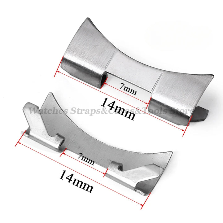 2PCS Stainless Steel Band Connectors for Seiko – Oyster Curved End Adapter (12-24mm)