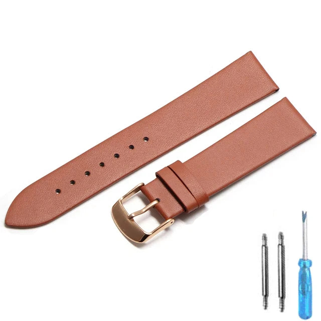 Cowhide Genuine Leather Watch Strap (18-22mm)