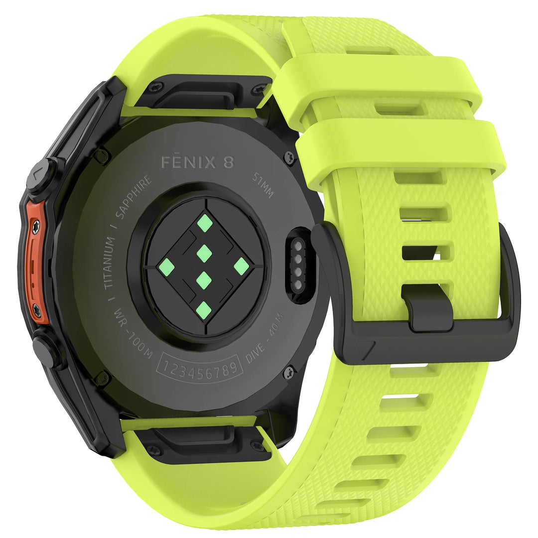 QuickFit Silicone Watch Strap 22/26mm for Garmin Fenix 5–8 & Epix Pro