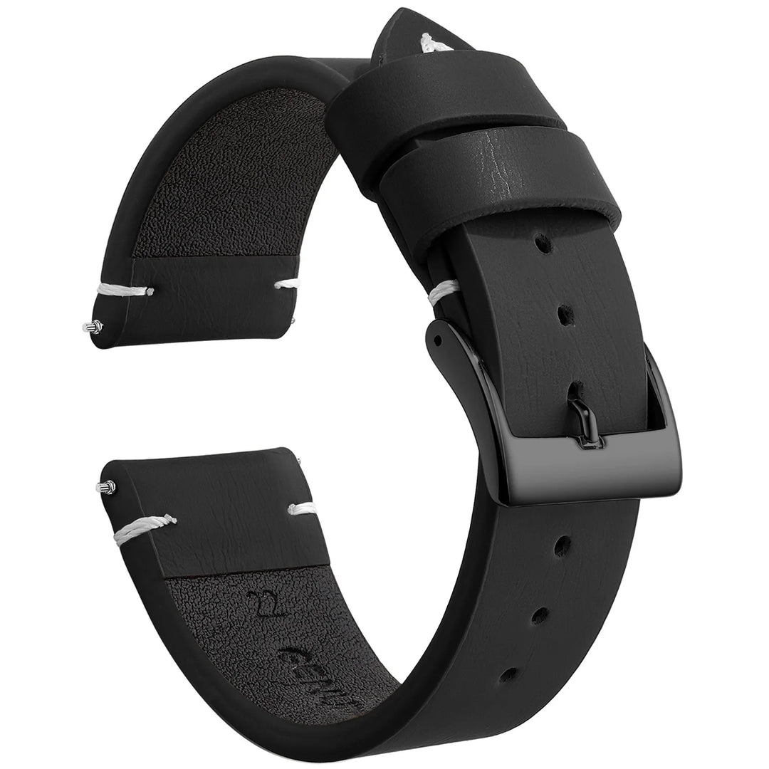 Sport Vintage Leather Watch Band 18–22mm with Stainless Steel Buckle