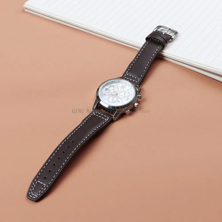 Genuine Cowhide Leather Strap for IWC Pilot – 20/21/22mm, Folding Buckle