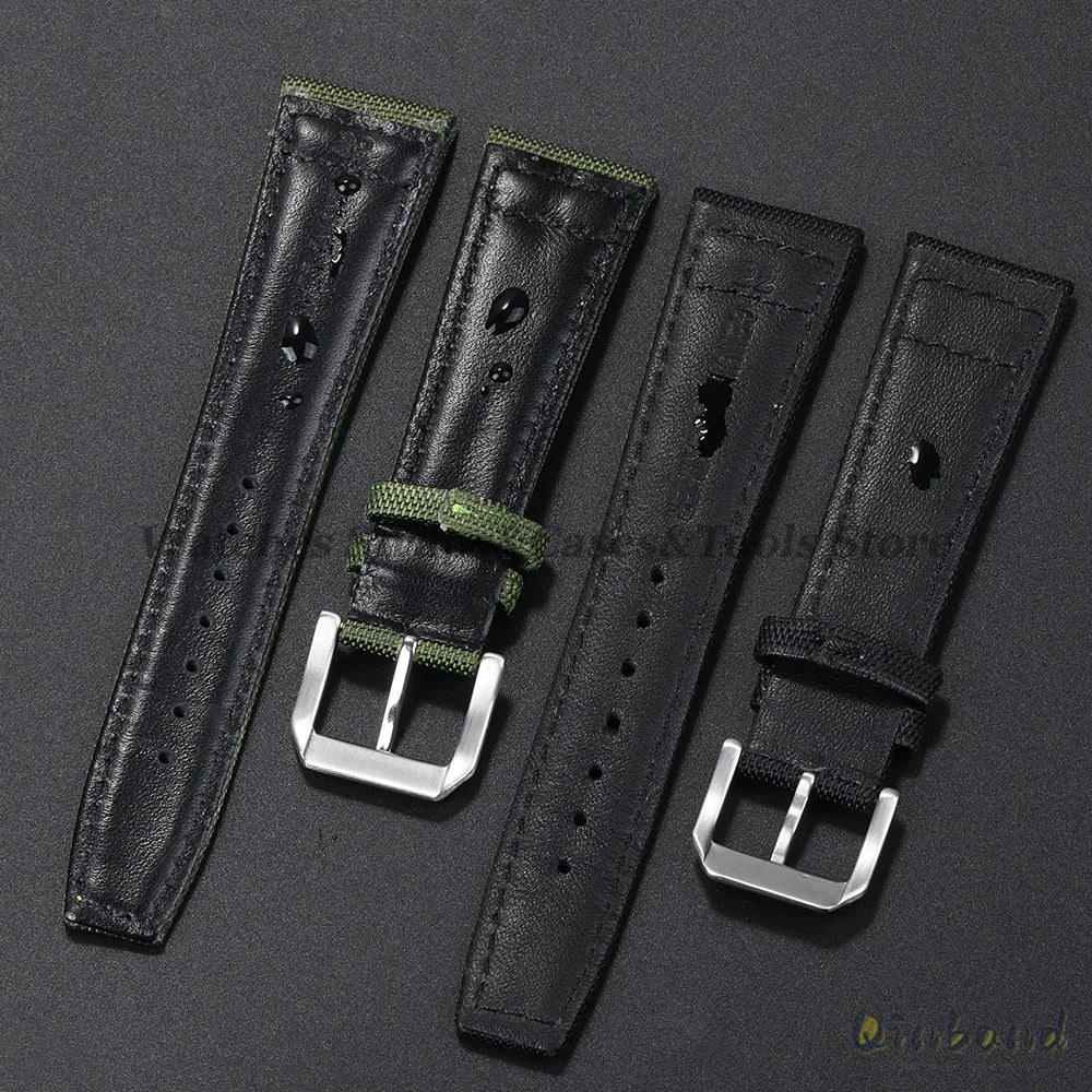 Nylon Canvas Watch Strap for IWC Pilot 20mm 21mm 22mm Strap Waterproof Sport Watch Strap Cowhide Wrist Belt Men's Women Bracelet