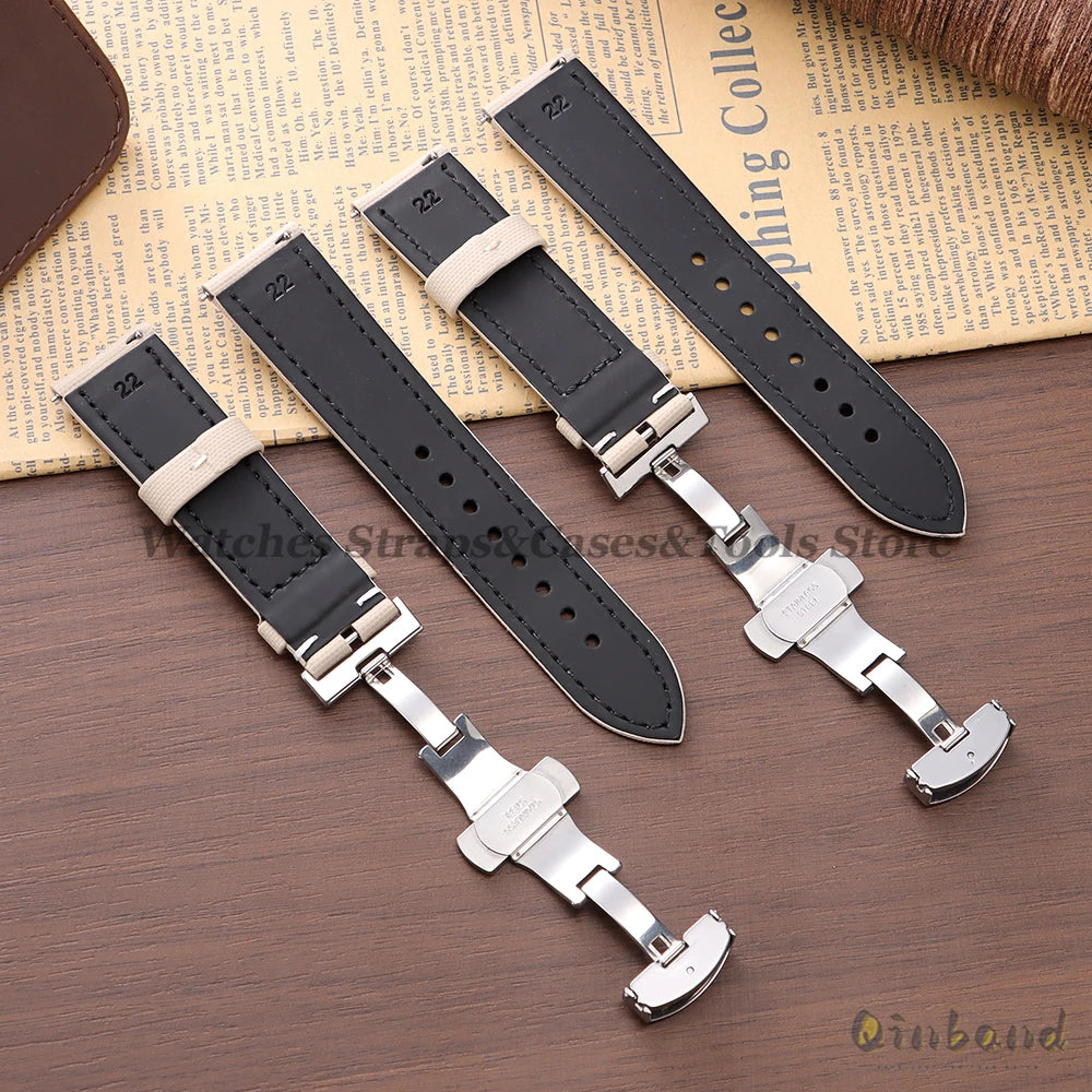 Sailcloth Nylon Watch Strap 18–22mm (Butterfly Buckle)