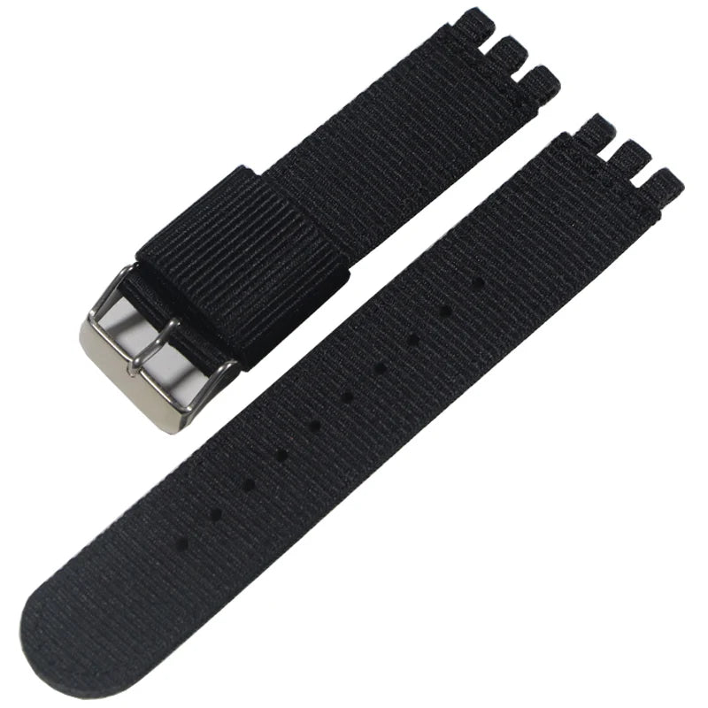 Nylon Canvas Watch Strap – 17/19/20mm for Swatch with Buckle