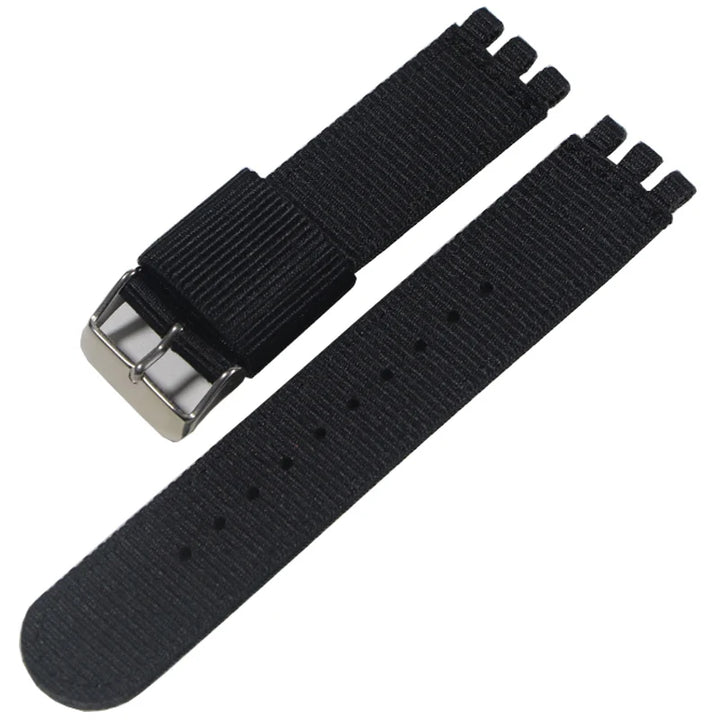 Nylon Canvas Watch Strap – 17/19/20mm for Swatch with Buckle