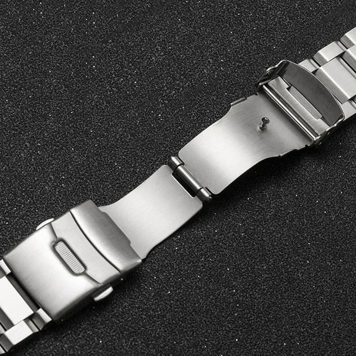 Stainless Steel Metal Watch Strap with Luxury Buckle (18–25mm)