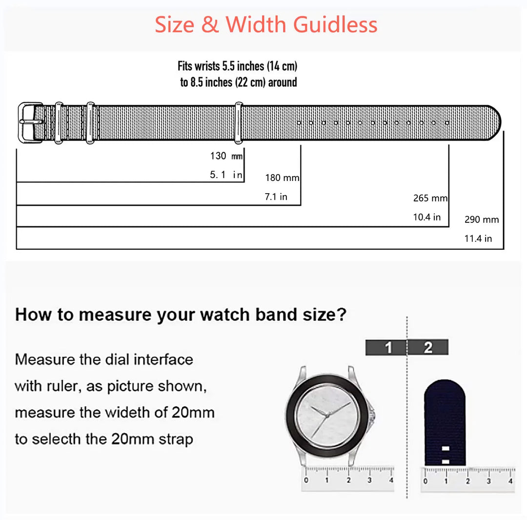Ribbed Nylon Military Band 18–22mm