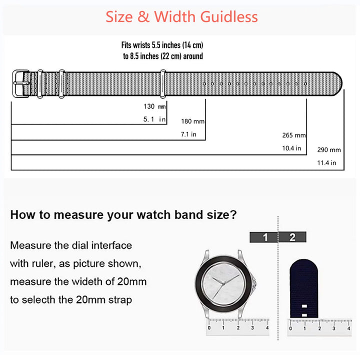 Military Nylon Watch Strap 20–22mm