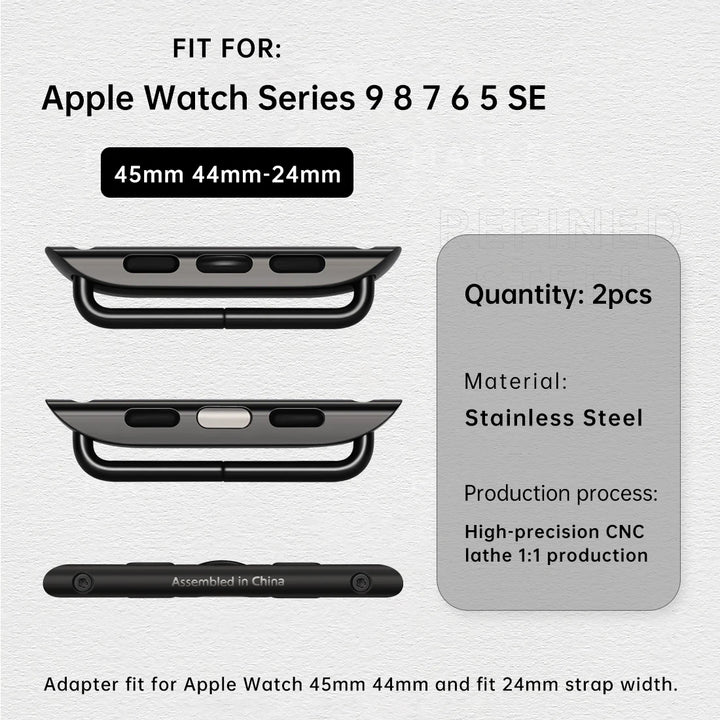 Top Quality, 2pcs Apple Watch Ultra Band Adapter, For 49mm 45mm 44mm 41mm Apple Watch Strap Stainless Steel Connector
