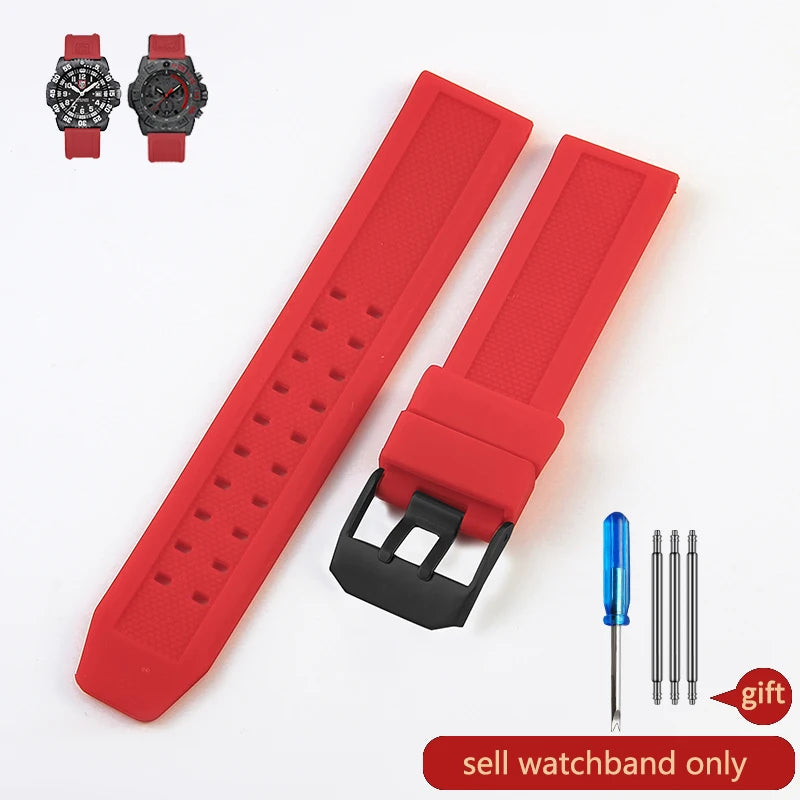 Waterproof Silicone Watch Band 20–23mm for Luminox 3051.BO (Outdoor,