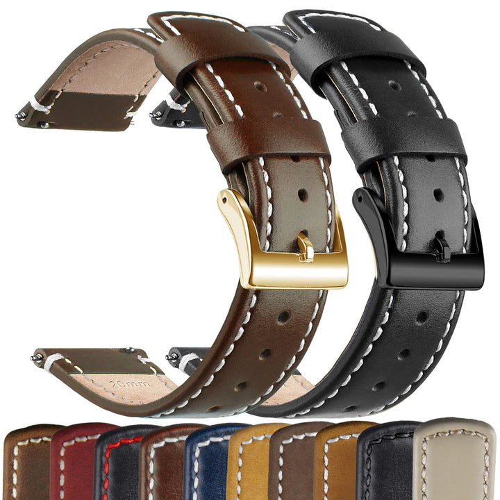 Genuine Top Grain Leather Quick Release Watch Band 20–22mm for Samsung Galaxy Watch