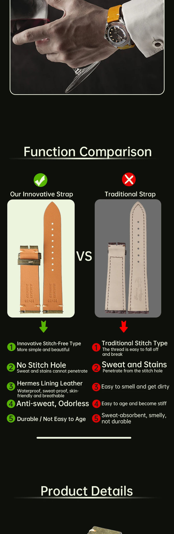 Top Full Grain Leather Watch Strap Quick Release For IWC MIDO SEIKO Watchband Accessories Bracelet Italian Cowhide Watch Band